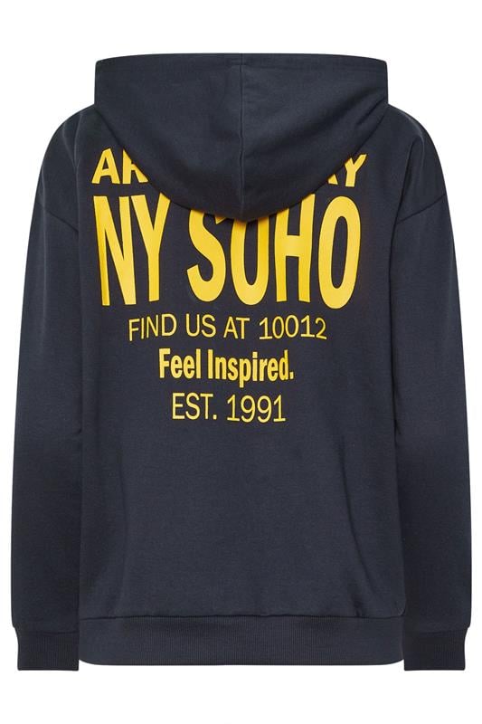 PixieGirl Petite Women's Navy Blue Back Slogan Hoodie | PixieGirl 6