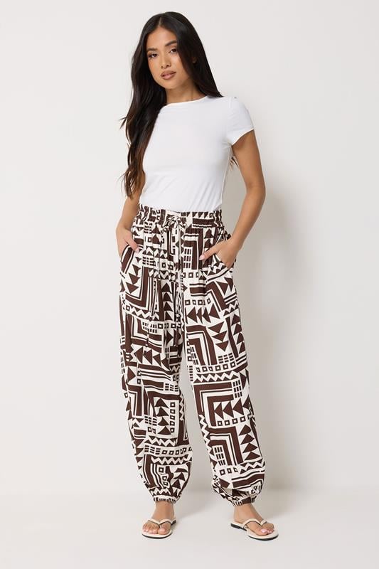  PixieGirl Petite Brown Abstract Harem Trousers