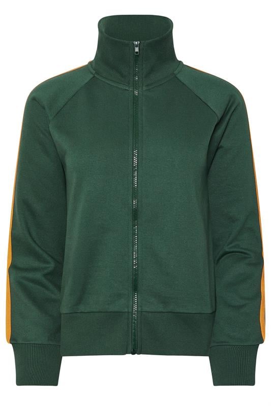PixieGirl Petite Women's Green & Yellow Stripe Collar Zip Sweatshirt | PixieGirl  5