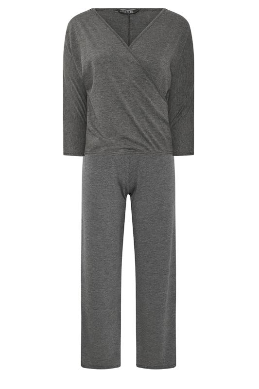 PixieGirl Petite Women's Set Grey Wrap Top & Wide Leg Trousers | PixieGirl 7