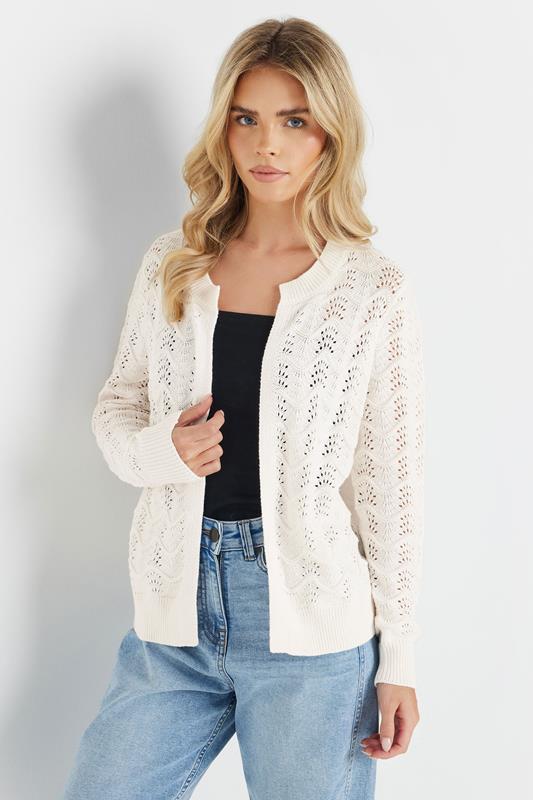 M&Co Petite Cream Pointelle Knitted Cardigan