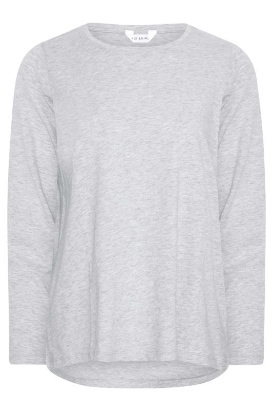 Petite Grey Marl Long Sleeve T-Shirt | PixieGirl 5