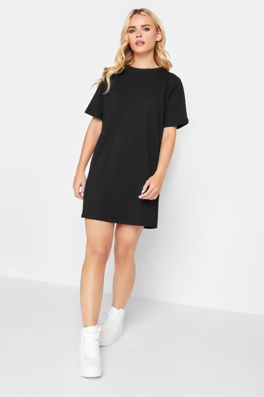 Petite Black Oversized T-Shirt Dress | PixieGirl  2