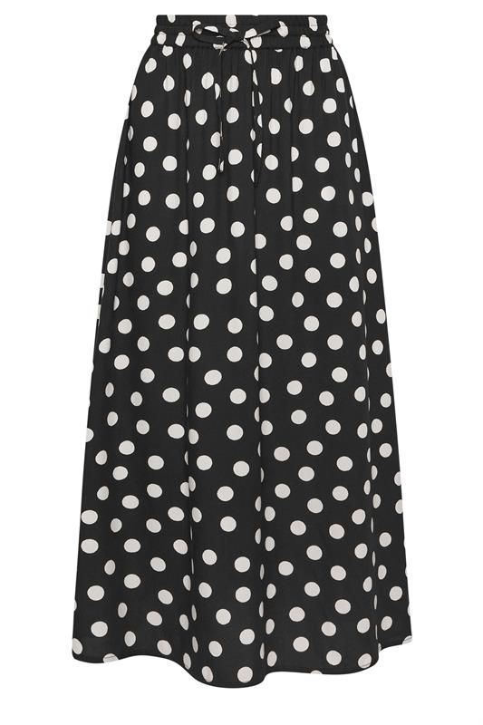 M&Co Petite Black Polka Dot Tie Waist Maxi Skirt | M&Co 5