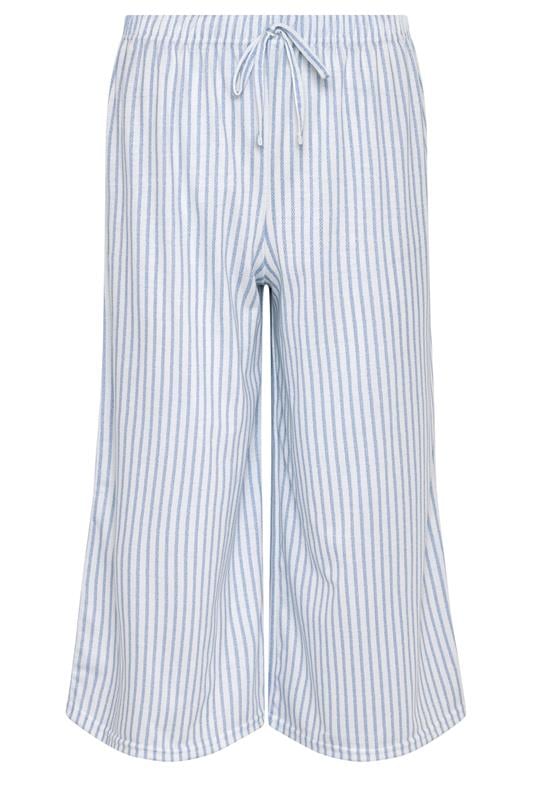 M&Co Petite Blue Stripe Wide Leg Culottes | M&Co 5