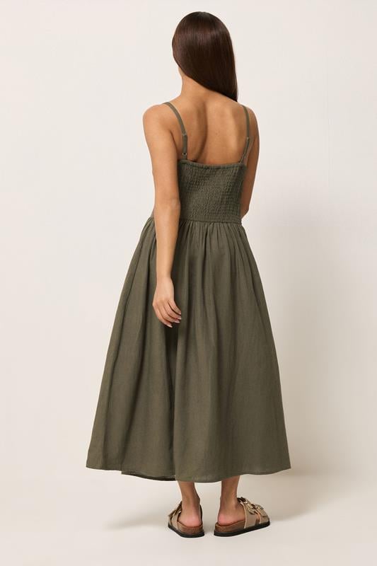 silk cami dress midi James Perse Printed Washed Silk Strappy Cami Dress