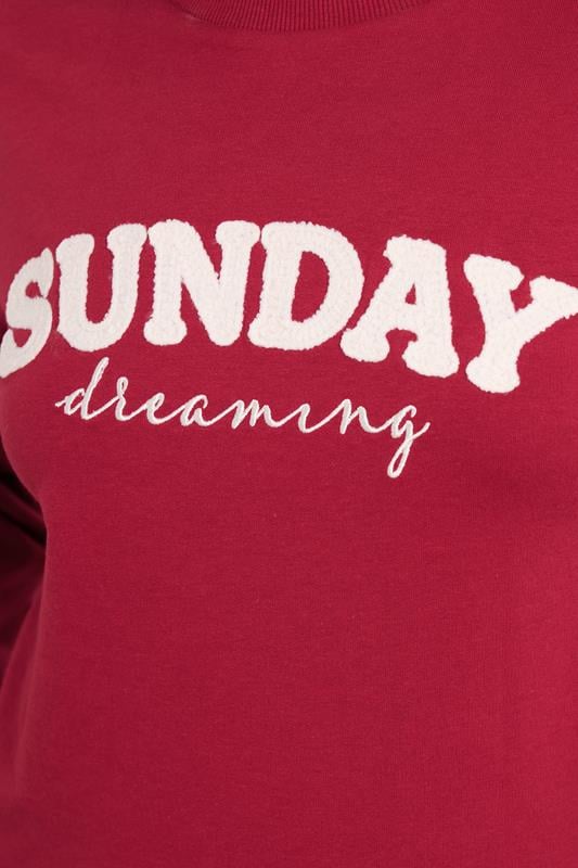 PixieGirl Petite Red 'Sunday Dreaming' Slogan Lounge Top | PixieGirl 4