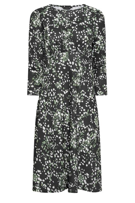 PixieGirl Black Spot Print Midi Dress | PixieGirl 5