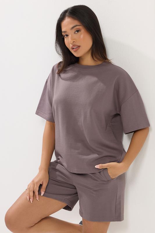  PixieGirl Petite Set Plum Purple Sweat T-Shirt & Shorts
