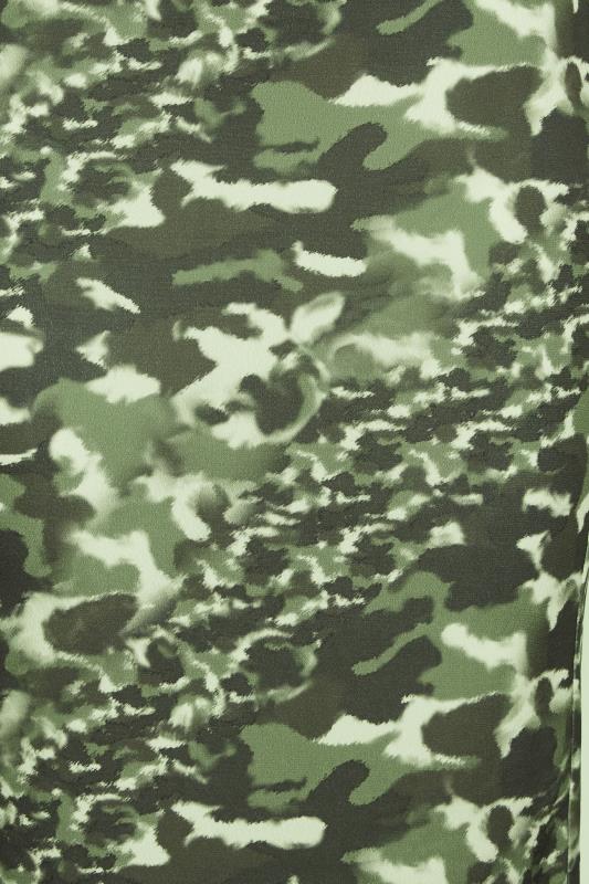 PixieGirl Khaki Green Camo Print Stretch Tube Midi Skirt | PixieGirl 4