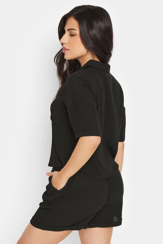 PixieGirl Petite Women's Black Textured Boxy Short Sleeve Shirt | PixieGirl 4