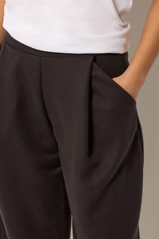 PixieGirl Petite Women's Chocolate Brown Textured Barrel Trousers | PixieGirl 4