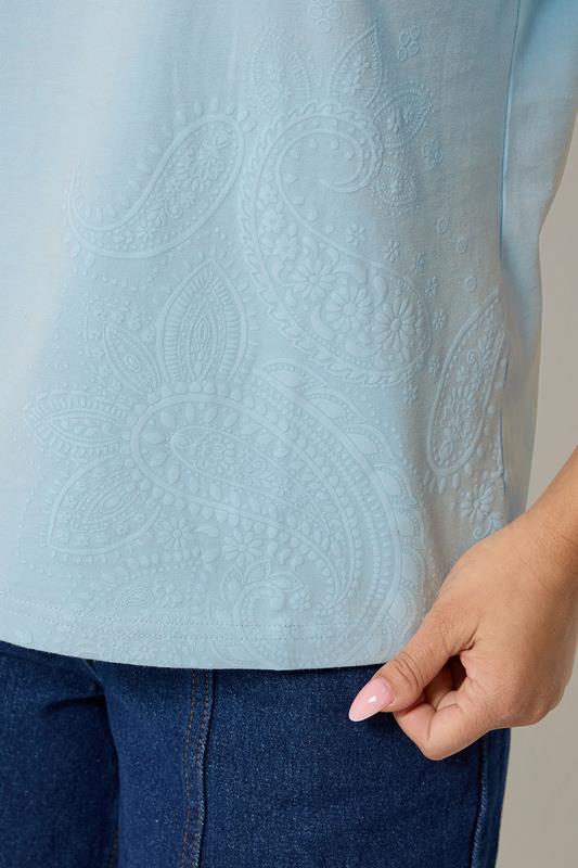 PixieGirl Petite Women's Light Blue Paisley Cotton T-Shirt | PixieGirl 4