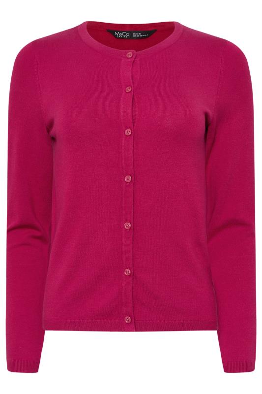 M&Co Petite Hot Pink Button Down Cardigan | M&Co 5