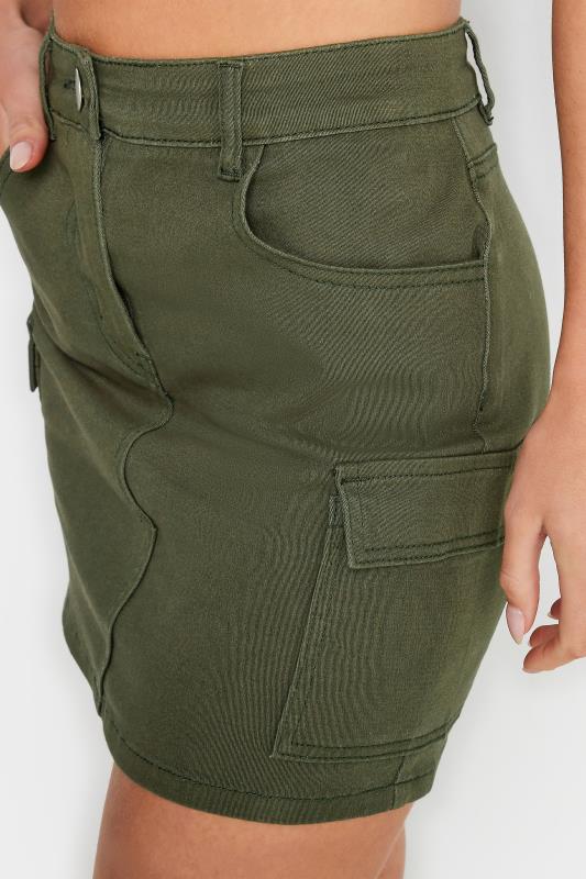 PixieGirl Petite Womens Khaki Green Cargo Mini Skirt | PixieGirl 5