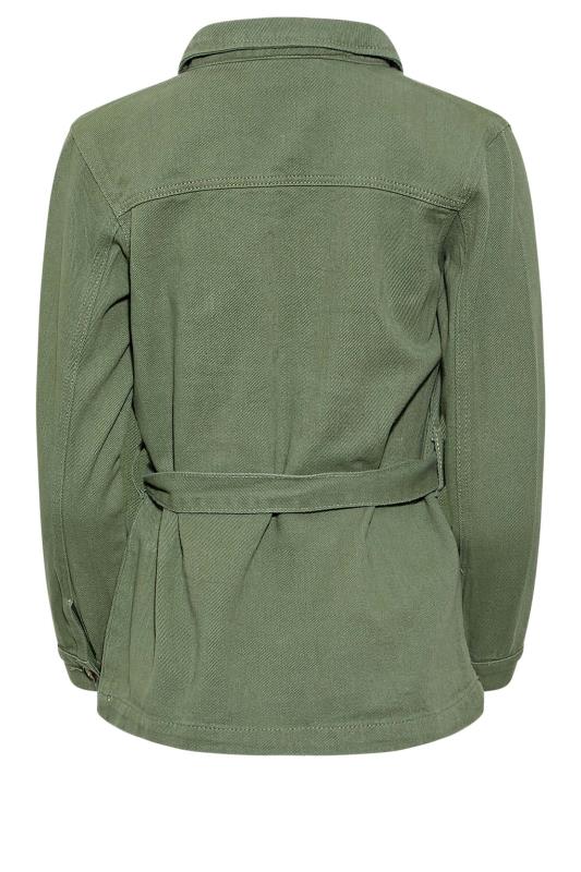 Petite Khaki Green Belted Utilty Jacket | PixieGirl 8