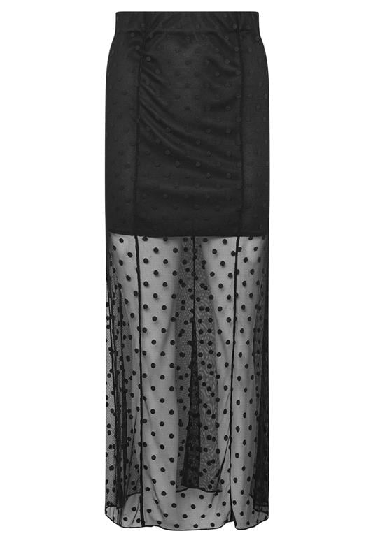 PixieGirl Petite Women's Black Spot Mesh Maxi Skirt | PixieGirl 1