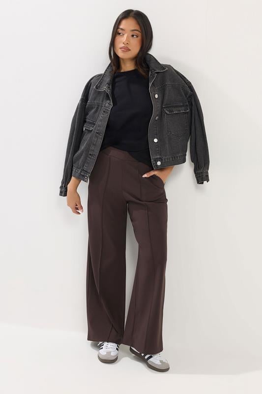  PixieGirl Petite Chocolate Brown Pintuck Trousers