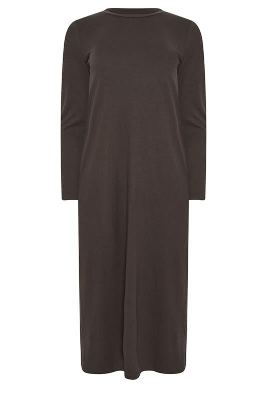 PixieGirl Petite Women's Chocolate Brown T-Shirt Maxi Dress | PixieGirl 5