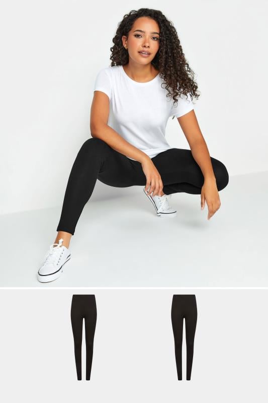  M&Co 2 PACK Black Stretch Cotton Leggings