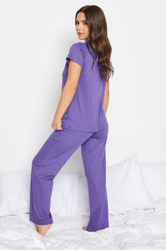 PixieGirl Purple 'Wild Night In' Slogan Leopard Heart Print Pyjama Set | PixieGirl  4