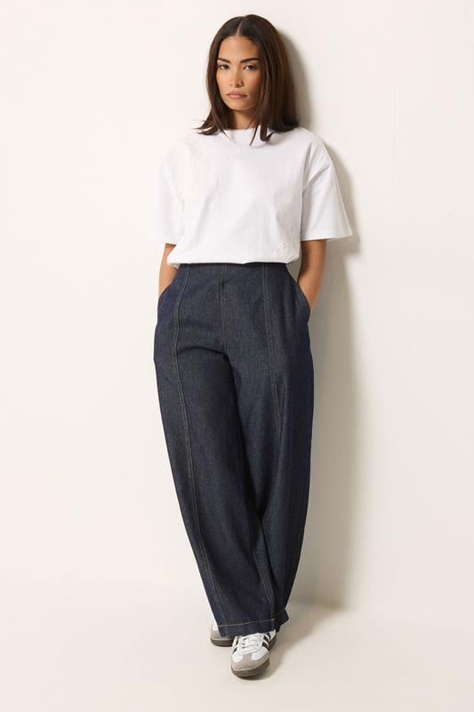 PixieGirl Petite Dark Blue Seam Front Balloon Jeans