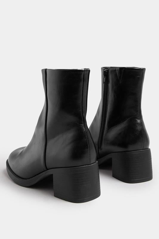Black Faux Leather Square Toe Chelsea Boots In Extra Wide EEE Fit | Yours Clothing 5