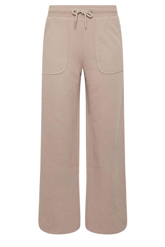 PixieGirl Petite Women's Natural Brown Pocket Patch Wide Leg Joggers | PixieGirl 5