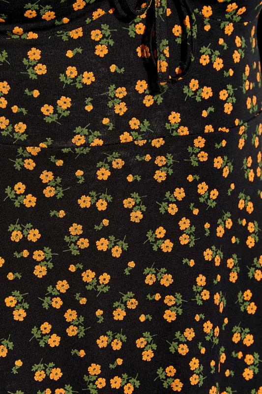Petite Black & Yellow Ditsy Print Tea Dress | PixieGirl 5