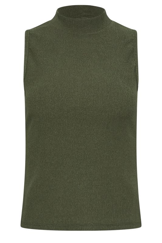 M&Co Petite Khaki Green Textured Shell Top | M&Co 5