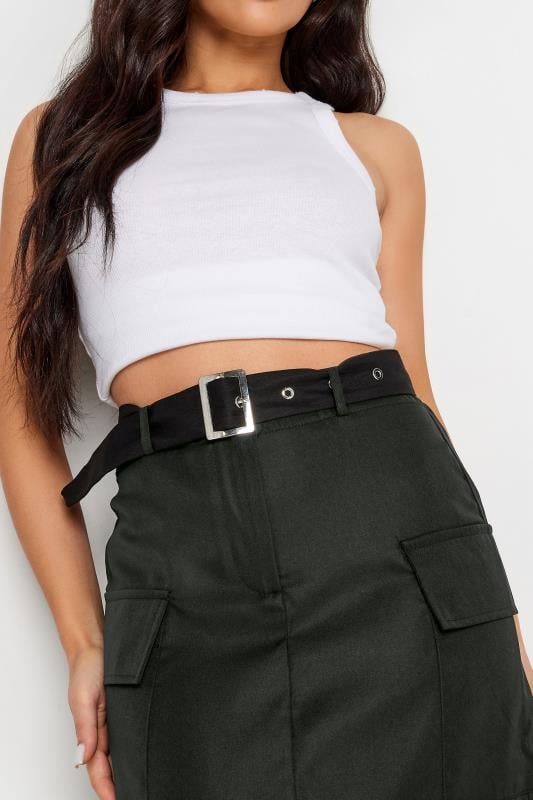 PixieGirl Petite Womens Black Belted Utility Maxi Skirt | PixieGirl 4