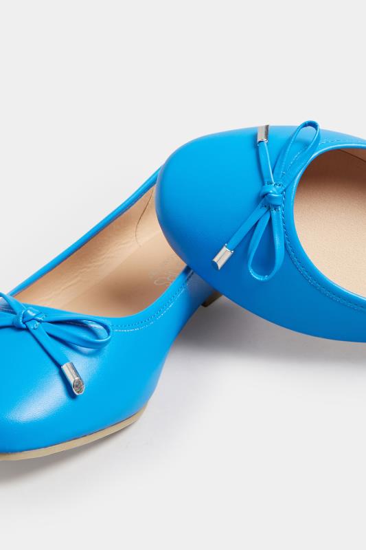 Blue Ballerina Pumps In Wide E Fit & Extra Wide EEE Fit | Yours Clothing 5