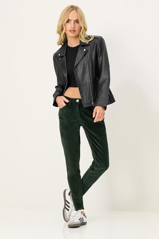 Petite  PixieGirl Petite Khaki Green Cord Skinny Jeans