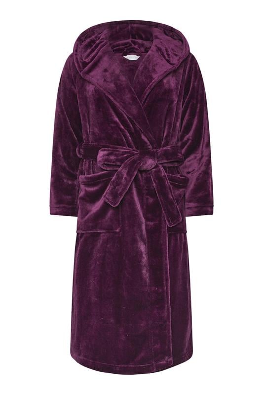 PixieGirl Petite Women's Burgundy Red Super Luxe Hooded Dressing Gown | PixieGirl 5
