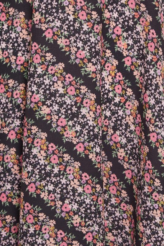 PixieGirl Black Ditsy Floral Print Midi Dress | PixieGirl  5