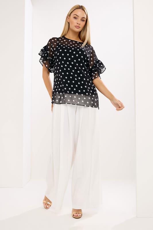 STAR Black Polka Dot Mesh Top | StarByJM 1