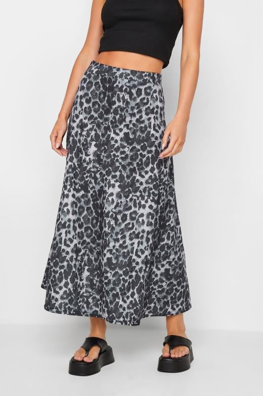 PixieGirl Grey Leopard Print Maxi Skirt | PixieGirl 2