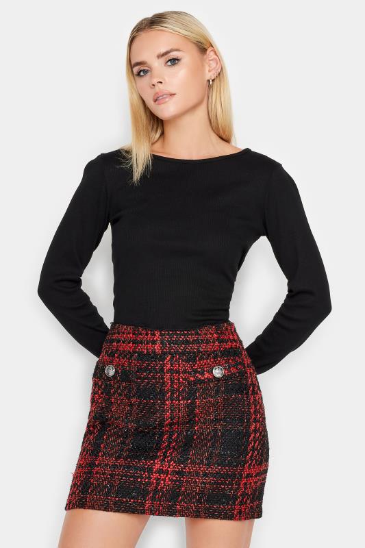 PixieGirl Red & Black Boucle Check Mini Skirt | PixieGirl  2