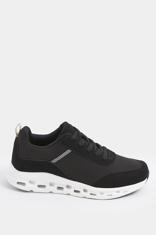 Black Contrast Chunky Runner Trainers In Extra Wide EEE Fit | Yours Clothing 2