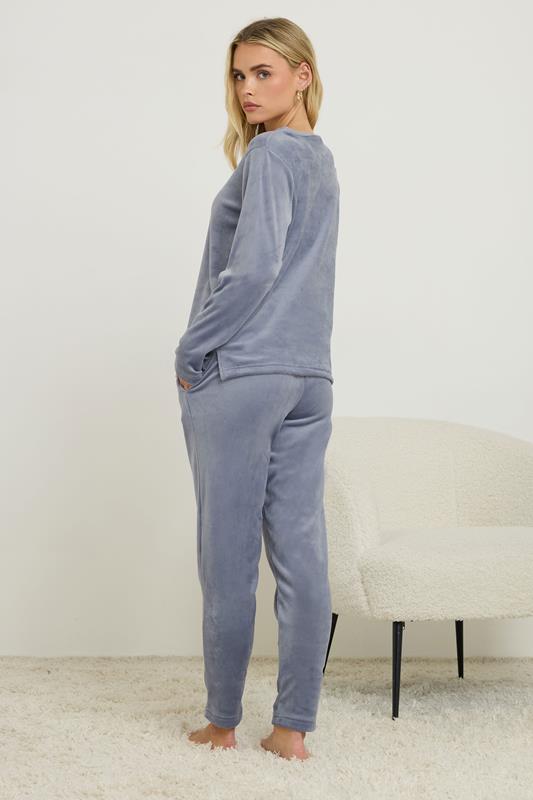 PixieGirl Petite Women's Blue Luxe Fleece Pyjama Set | PixieGirl 3