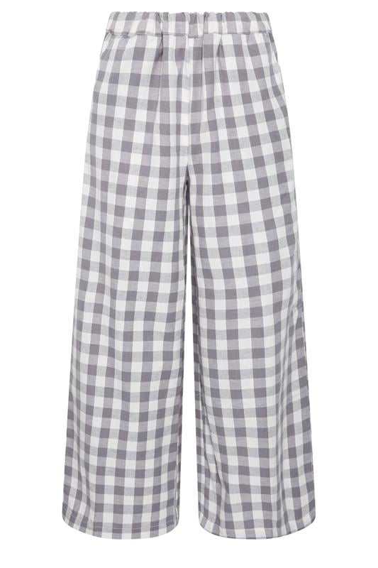  PixieGirl Petite Grey Gingham Wide Leg Trousers