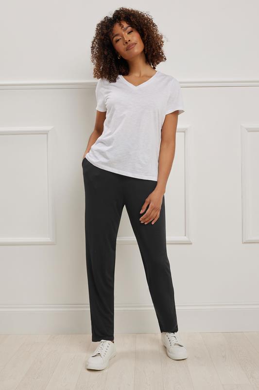 M&Co Black Soft Jersey Hareem Trousers | M&Co 1