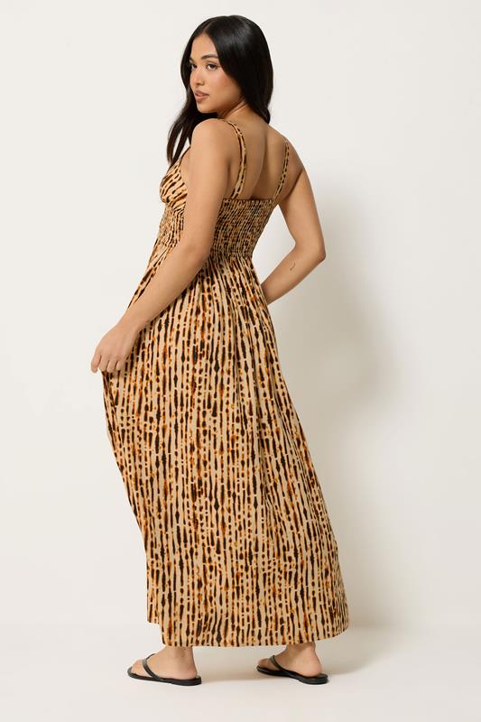 PixieGirl Petite Women's Brown Tie Dye Wrap Maxi Dress | PixieGirl PixieGirl Petite Women's Brown Tie Dye Wrap Maxi Dress | PixieGirl
