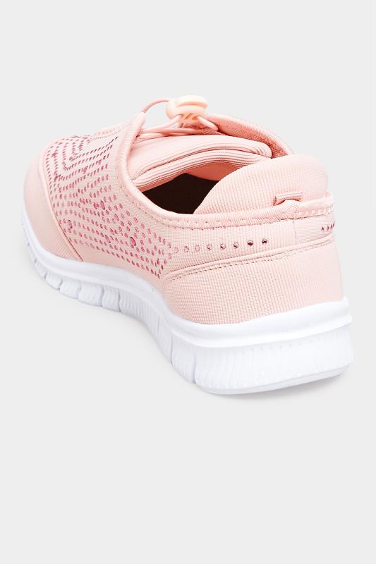 Pink Embellished Trainers In Wide E Fit & Extra Wide EEE Fit | Yours Clothing 4