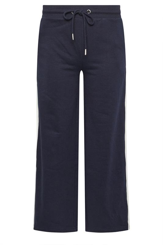PixieGirl Petite Women's Navy Blue Stripe Wide Leg Joggers | PixieGirl 5
