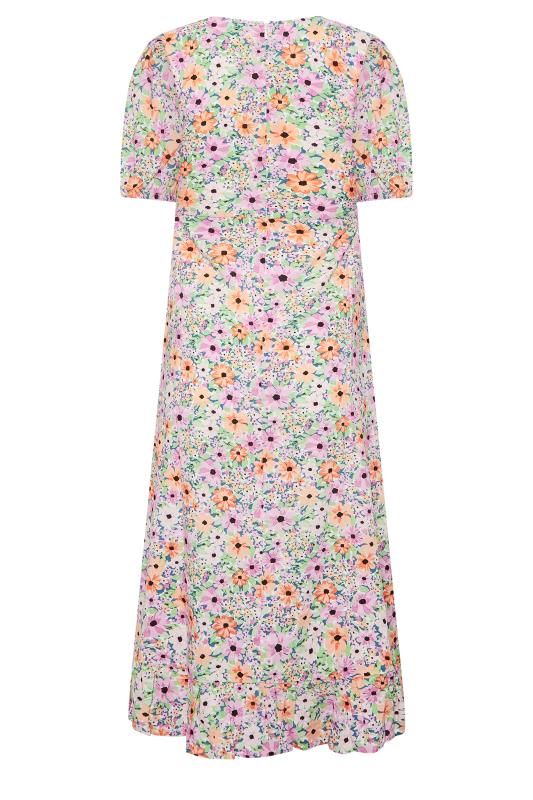 Petite Pink Floral Print Tea Dress | PixieGirl 7