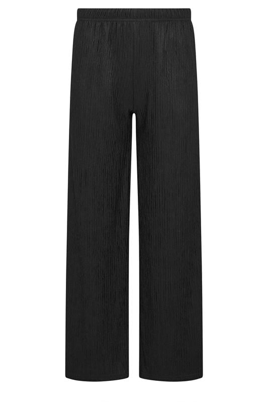 PixieGirl Petite Women's Black Wide Leg Textured Trousers | PixieGirl 5