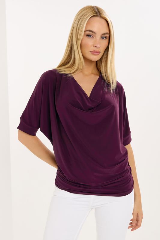 STAR Red Wine Draped Top