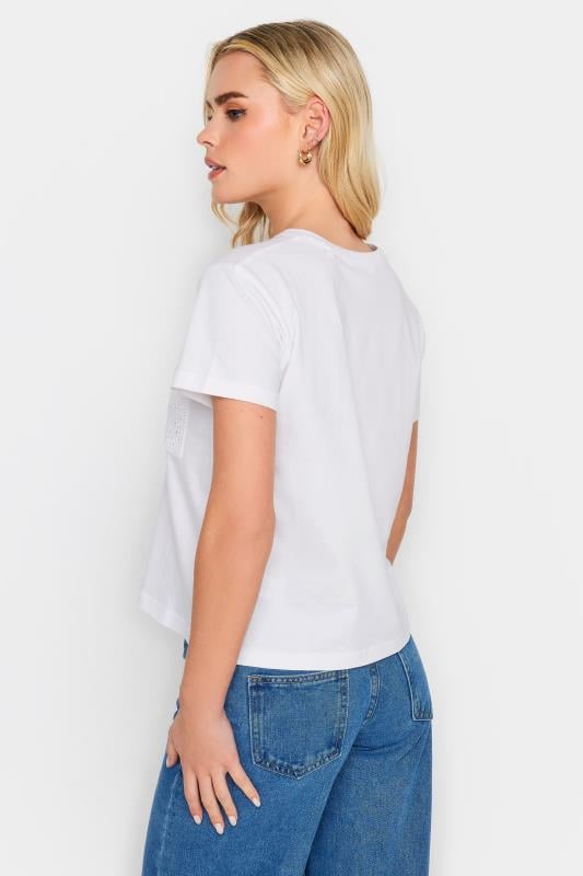 PixieGirl White Crochet Pocket Short Sleeve T-Shirt | PixieGirl  4