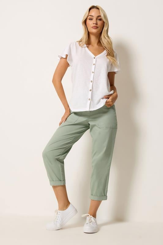 M&Co Sage Green Twill Carpenter Trousers | M&Co 1